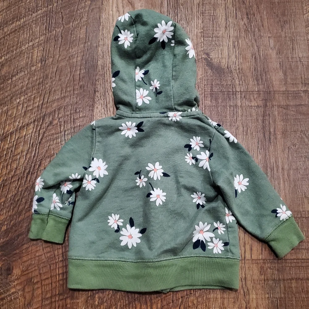 Carters Baby Girl Matching Set Floral Zip Up Sweatshirt Polka Dot Leggings 3M